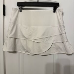 Lucky in Love White Tiered Mini Skort